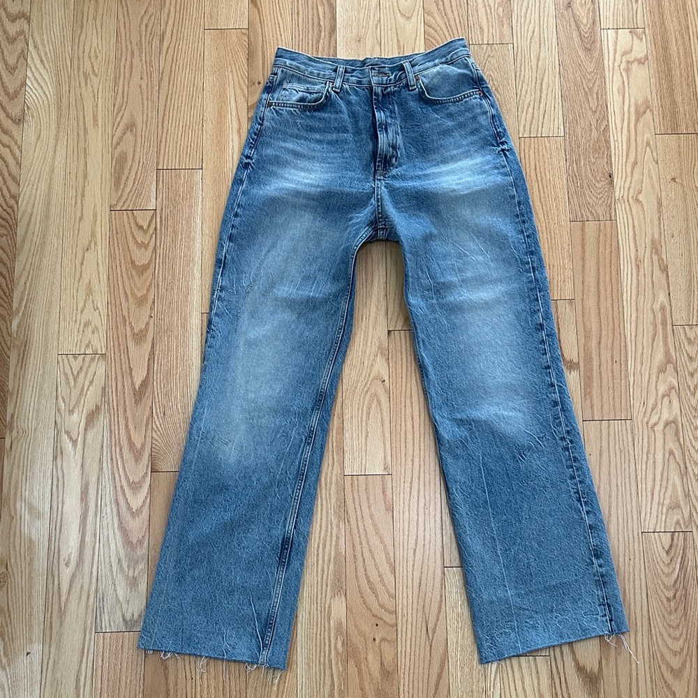 Zara Full length TRF high rise wide leg  Jeans - size 8 - blue - women